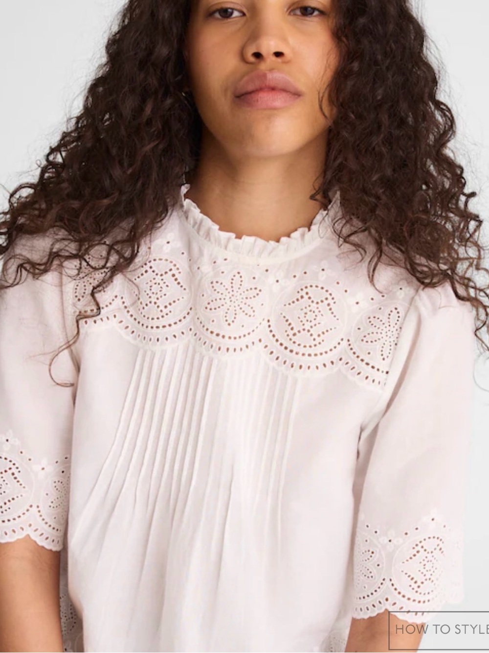 MADEWELL Embroidered Pintuck High-Neck Top NZ462‎ $110